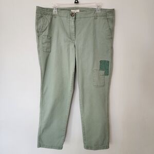 LOFT Green Ankle Cropped Pants